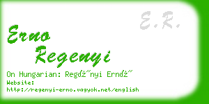 erno regenyi business card